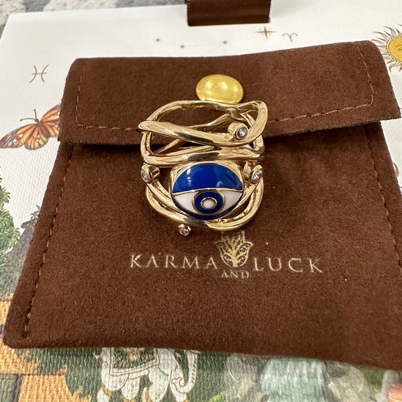 New In Box Never Worn Karma and Luck Evil Eye Ring Size 7 - Picture 4 of 6